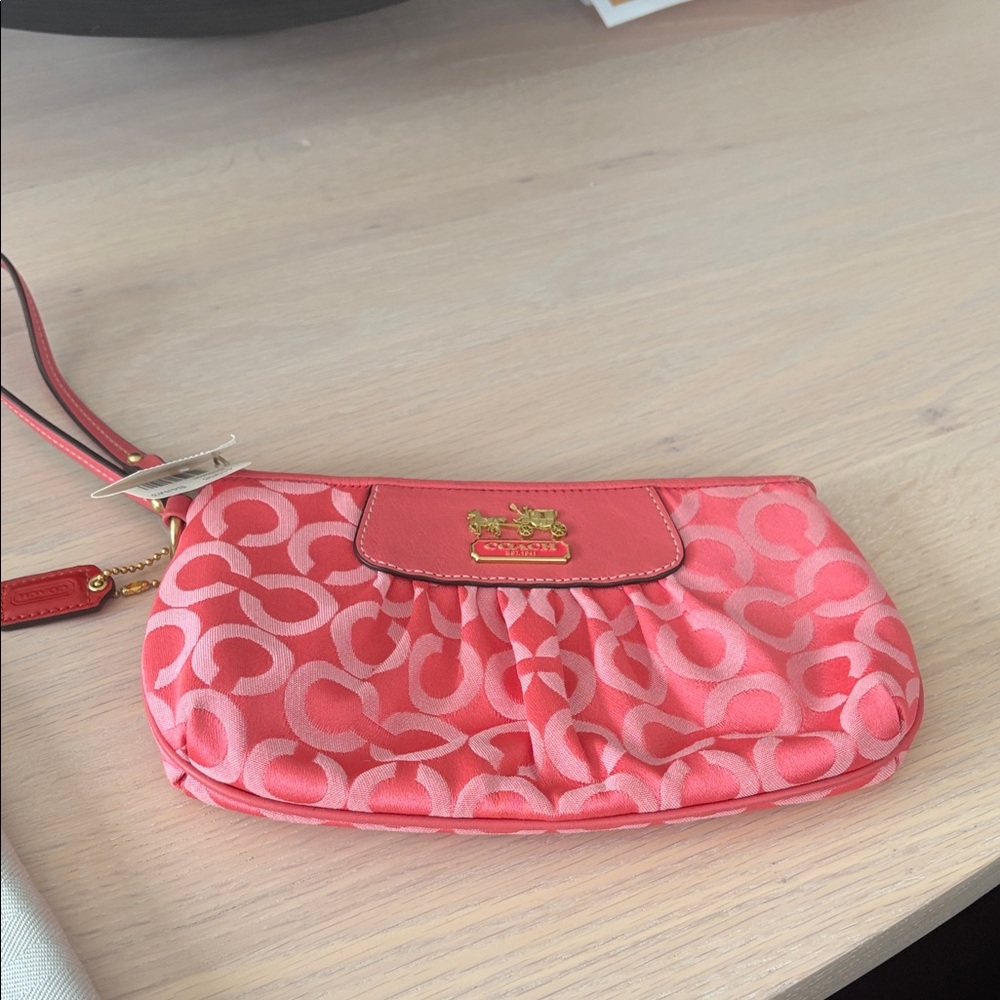 Coach Coral Patterned Wristlet